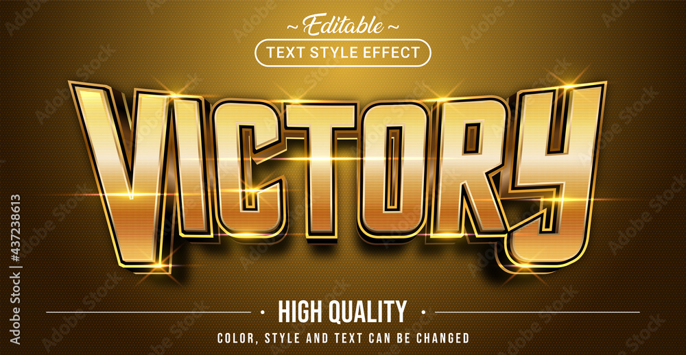 Poster editable text style effect - victory text style theme.