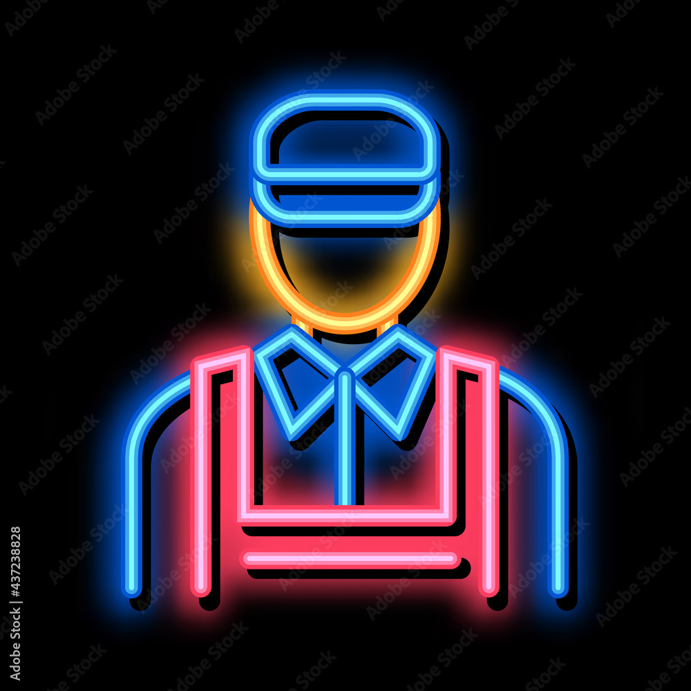 Canvas Prints car repairman neon light sign vector. glowing bright icon car repairman sign. transparent symbol ill