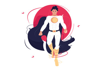 Super hero vaccine saver character