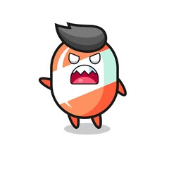 cute candy cartoon in a very angry pose