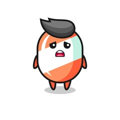 disappointed expression of the candy cartoon