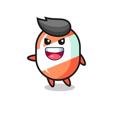 candy cartoon with very excited pose