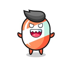 illustration of evil candy mascot character