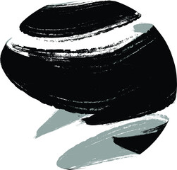 Curved Brush Stroke . Vector Logo Design Template .