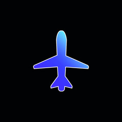 Airplane Pointing Up blue gradient vector icon