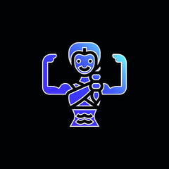 Bodybuilding blue gradient vector icon
