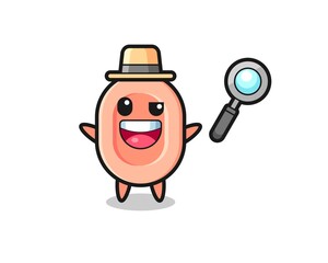 illustration of the soap mascot as a detective who manages to solve a case