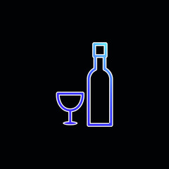 Bottle And Glass blue gradient vector icon
