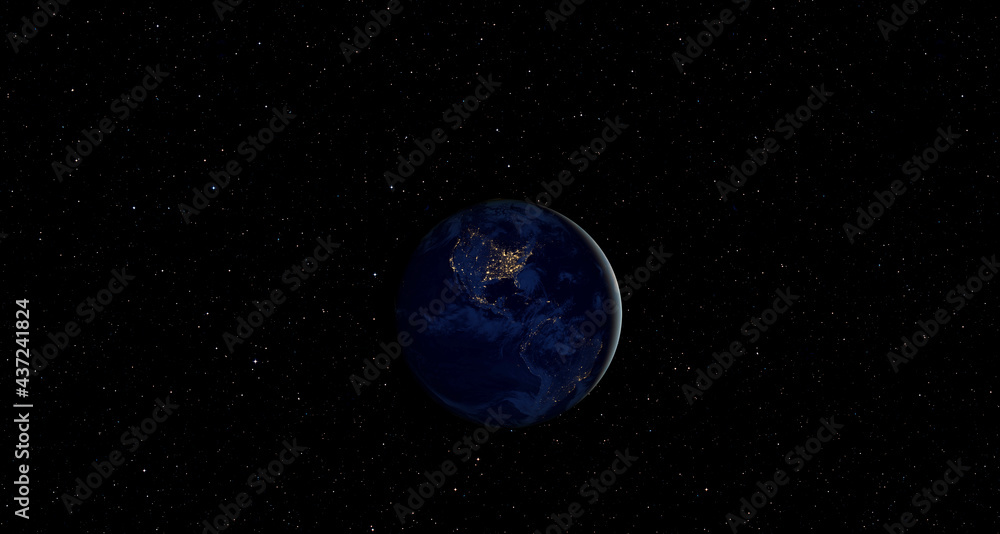 Canvas Prints view of earth from outer space with millions of stars around it 