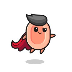 cute soap superhero character is flying