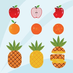 set of fruits vector illustration