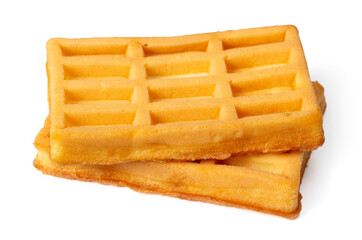 two waffles isolated on white background