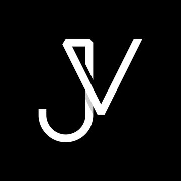 Letter JV Minimalist Business Logo Design