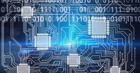 Composition of binary coding over computer processor circuit board