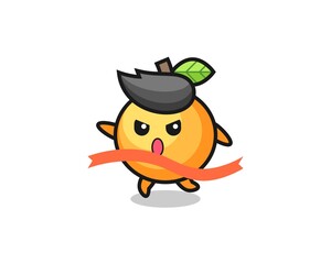 cute orange fruit illustration is reaching the finish