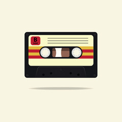 Retro cassette tape graphic design vector illustration