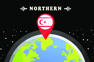 Northhem Mariana IslandsFlag in the location mark on the globe