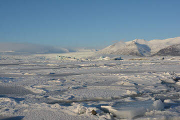 snow covered mountains