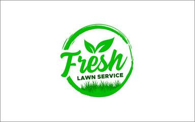 Fototapeta premium Illustration vector graphic of lawn care, landscape, grass concept logo design template-10