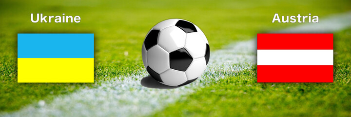 Fototapeta premium Football international match baner ukraine vs. austria