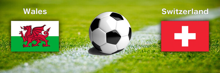 Football international match baner wales vs. switzerland