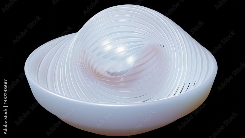 Poster 3d stylish abstract white background with rings or circles twisting in concentric structure. rings t