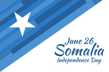 June 26, Independence day of Somalia vector illustration. Suitable for greeting card, poster and banner 