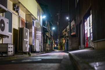 若松　夜の街角（福岡県北九州市）