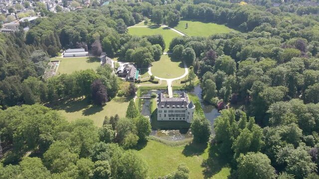 Aerial view of House Doorn and it's green estate in the Netherlands