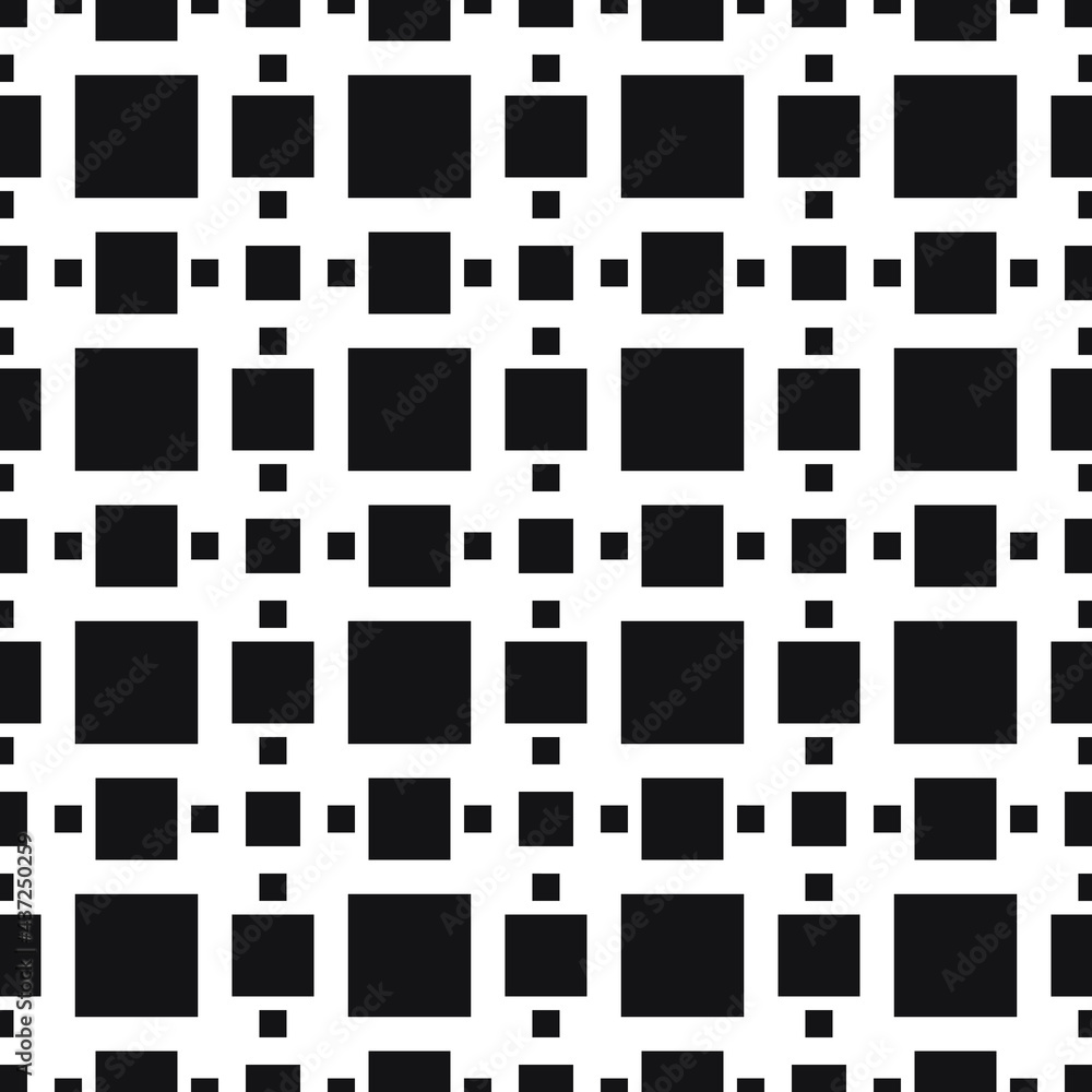 Aufkleber black squares pattern. vector large, small, medium squares make simple ornament.