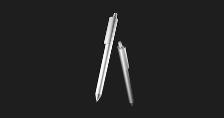 White pen mockup. 3D image. Premium Swiss design.