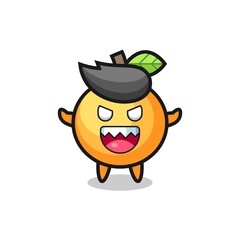illustration of evil orange fruit mascot character