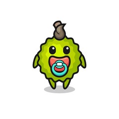 baby durian cartoon character with pacifier