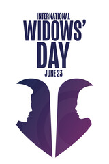 International Widows Day. June 23. Holiday concept. Template for background, banner, card, poster with text inscription. Vector EPS10 illustration.