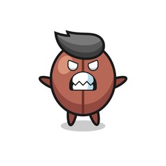 wrathful expression of the coffee bean mascot character