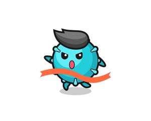 cute virus illustration is reaching the finish
