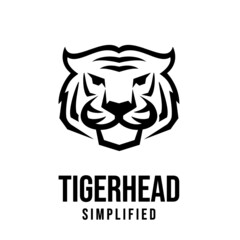 premium tiger head vector black logo icon illustration design