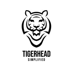 premium tiger head vector black logo icon illustration design