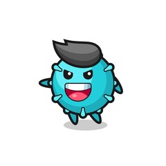 virus cartoon with very excited pose