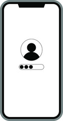 smartphone icon with a login page on the screen, suitable for web and UI purposes