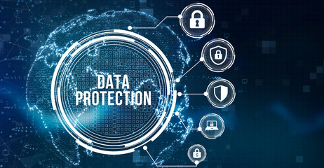 Obraz premium Internet, business, Technology and network concept. Cyber security data protection business technology privacy concept.