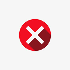 Cross mark, delete, cancel, reject filled outline icons. illustration. Editable stroke. Isolated icon suitable for web, infographics, interface and apps.