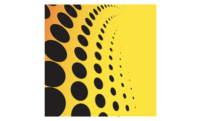 Yellow background black halftone