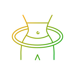 Hula Hoop workout gradient linear vector icon. Full-body warm-up. Movement around hips, waist. Burning calories. Thin line color symbols. Modern style pictogram. Vector isolated outline drawing