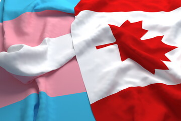 Canada Country Flag Support Respect LGBT LGBTQ Transgender 3d Rendering