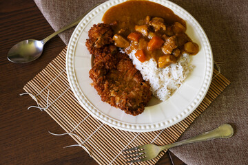 Pork fried rice with Japanese curry
