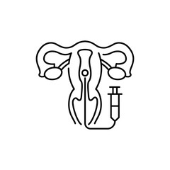 Embryo transfer olor line icon. Pregnancy. Pictogram for web page, mobile app, promo.