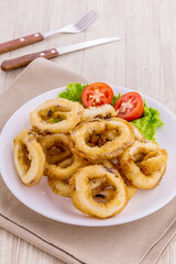 Fried calamari rings