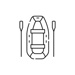 Inflatable Boat line icon. Isolated vector element.