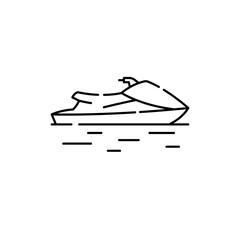 Jet Ski line icon. Isolated vector element.